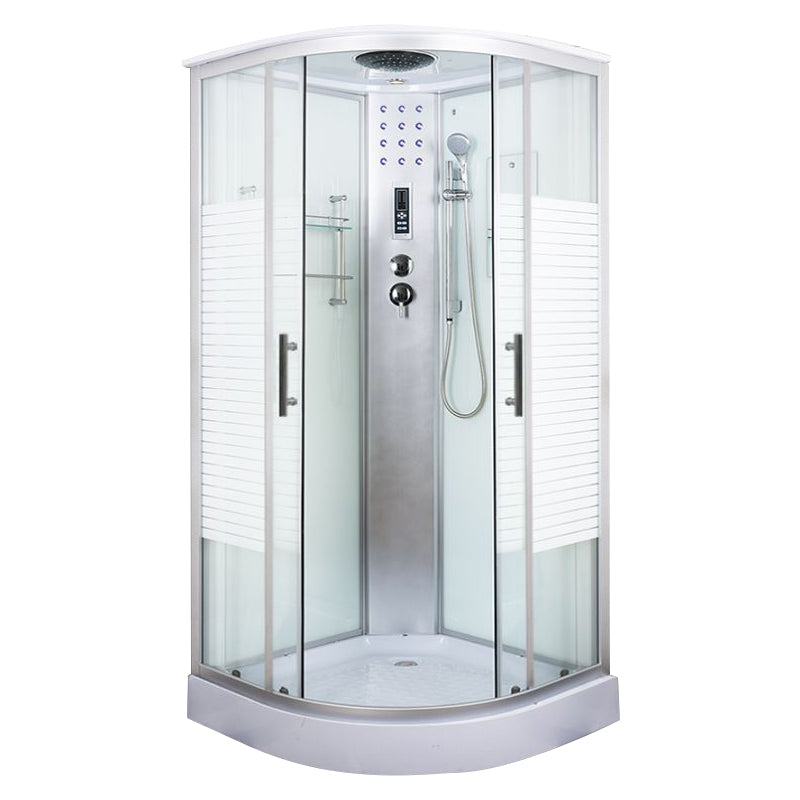 Tempered White Shower Kit Framed Double Sliding Rounded Shower Stall 39.4"L x 39.4"W x 82.7"H General 否 Clearhalo 'Bathroom Remodel & Bathroom Fixtures' 'Home Improvement' 'home_improvement' 'home_improvement_shower_stalls_enclosures' 'Shower Stalls & Enclosures' 'shower_stalls_enclosures' 'Showers & Bathtubs' 7367307