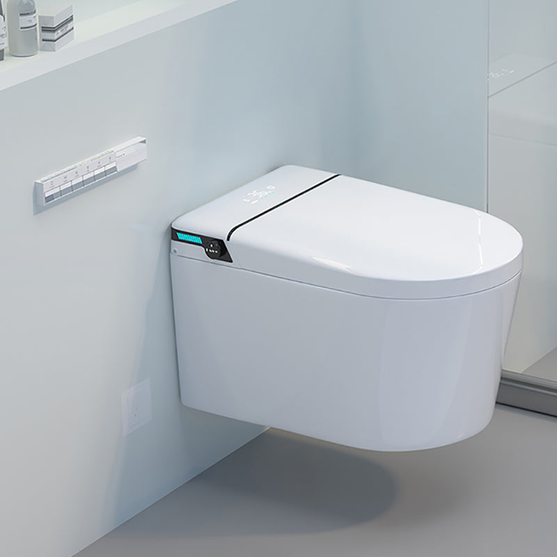 Elongated Smart Wall Mounted Bidet 14.17" H Cotton White Bidet with Unlimited Warm Water Clearhalo 'Bathroom Remodel & Bathroom Fixtures' 'Bidets' 'Home Improvement' 'home_improvement' 'home_improvement_bidets' 'Toilets & Bidets' 7367366