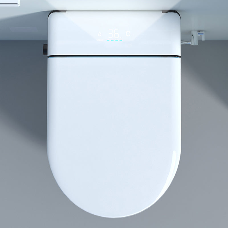 Elongated Smart Wall Mounted Bidet 14.17" H Cotton White Bidet with Unlimited Warm Water Clearhalo 'Bathroom Remodel & Bathroom Fixtures' 'Bidets' 'Home Improvement' 'home_improvement' 'home_improvement_bidets' 'Toilets & Bidets' 7367373