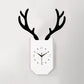 Wood Clock Shape Sconce Light with Antlers Hallway Foyer Rustic Animal LED Wall Lamp White White Clearhalo 'Wall Lamps & Sconces' 'Wall Lights' Lighting' 73675