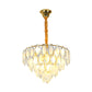 Gold 9 Heads Ceiling Chandelier Modern Oval Crystal Multi Layered Suspension Pendant Light for Living Room Clearhalo 'Ceiling Lights' 'Chandeliers' 'Modern Chandeliers' 'Modern' Lighting' 736771