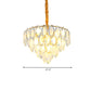 Gold 9 Heads Ceiling Chandelier Modern Oval Crystal Multi Layered Suspension Pendant Light for Living Room Clearhalo 'Ceiling Lights' 'Chandeliers' 'Modern Chandeliers' 'Modern' Lighting' 736773