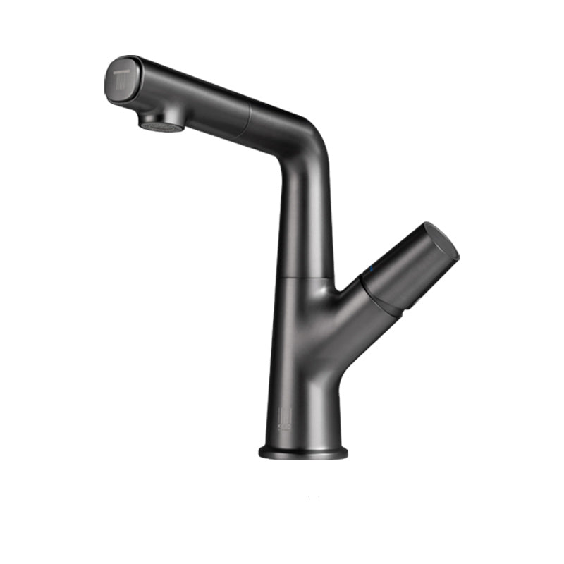Modern Style Kitchen Faucet Copper Knob Handle 1-Hole Kitchen Faucet Gun Grey Clearhalo 'Home Improvement' 'home_improvement' 'home_improvement_kitchen_faucets' 'Kitchen Faucets' 'Kitchen Remodel & Kitchen Fixtures' 'Kitchen Sinks & Faucet Components' 'kitchen_faucets' 7368228