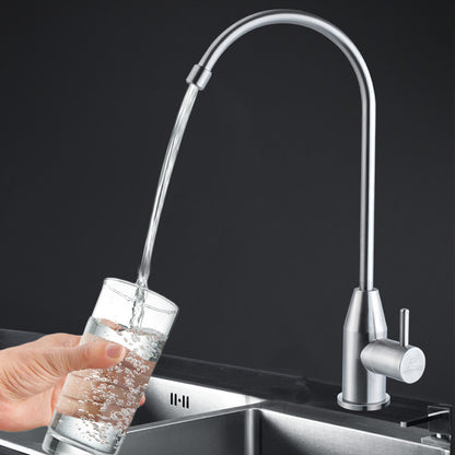 Contemporary Kitchen Bar Faucet Swivel Spout Lead Free Kitchen Faucet Gooseneck 1 Handle Faucets Clearhalo 'Home Improvement' 'home_improvement' 'home_improvement_kitchen_faucets' 'Kitchen Faucets' 'Kitchen Remodel & Kitchen Fixtures' 'Kitchen Sinks & Faucet Components' 'kitchen_faucets' 7368235