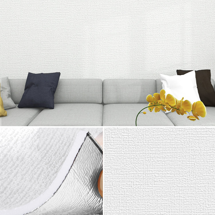 Modern Flax Wall Covering Paneling Textured Wall Interior Wear-resistant Plank White 0.98" Clearhalo 'Flooring 'Home Improvement' 'home_improvement' 'home_improvement_wall_paneling' 'Wall Paneling' 'wall_paneling' 'Walls & Ceilings' Walls and Ceiling' 7368345
