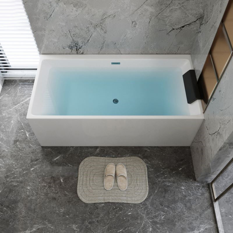 Modern Freestanding Rectangular Bath Acrylic White Soaking Bathtub Tub Clearhalo 'Bathroom Remodel & Bathroom Fixtures' 'Bathtubs' 'Home Improvement' 'home_improvement' 'home_improvement_bathtubs' 'Showers & Bathtubs' 7368565