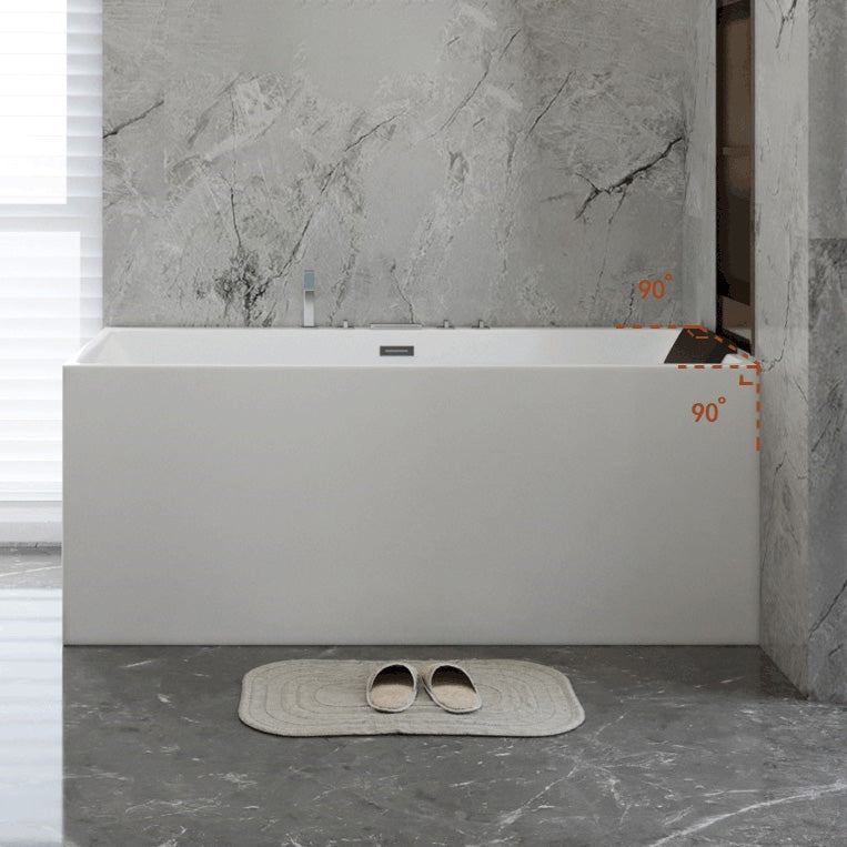 Modern Freestanding Rectangular Bath Acrylic White Soaking Bathtub Clearhalo 'Bathroom Remodel & Bathroom Fixtures' 'Bathtubs' 'Home Improvement' 'home_improvement' 'home_improvement_bathtubs' 'Showers & Bathtubs' 7368573