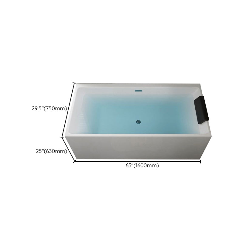 Modern Freestanding Rectangular Bath Acrylic White Soaking Bathtub Clearhalo 'Bathroom Remodel & Bathroom Fixtures' 'Bathtubs' 'Home Improvement' 'home_improvement' 'home_improvement_bathtubs' 'Showers & Bathtubs' 7368582