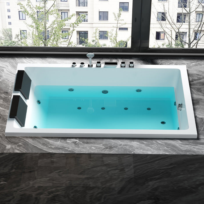 Rectangular White Bath Acrylic Modern Soaking Drop-in Bathtub Clearhalo 'Bathroom Remodel & Bathroom Fixtures' 'Bathtubs' 'Home Improvement' 'home_improvement' 'home_improvement_bathtubs' 'Showers & Bathtubs' 7368587