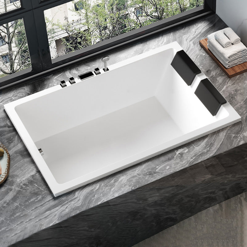 Rectangular White Bath Acrylic Modern Soaking Drop-in Bathtub Massage Not Included Right Clearhalo 'Bathroom Remodel & Bathroom Fixtures' 'Bathtubs' 'Home Improvement' 'home_improvement' 'home_improvement_bathtubs' 'Showers & Bathtubs' 7368598