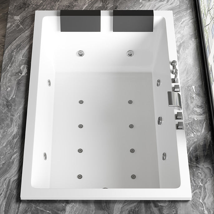 Rectangular White Bath Acrylic Modern Soaking Drop-in Bathtub Clearhalo 'Bathroom Remodel & Bathroom Fixtures' 'Bathtubs' 'Home Improvement' 'home_improvement' 'home_improvement_bathtubs' 'Showers & Bathtubs' 7368603