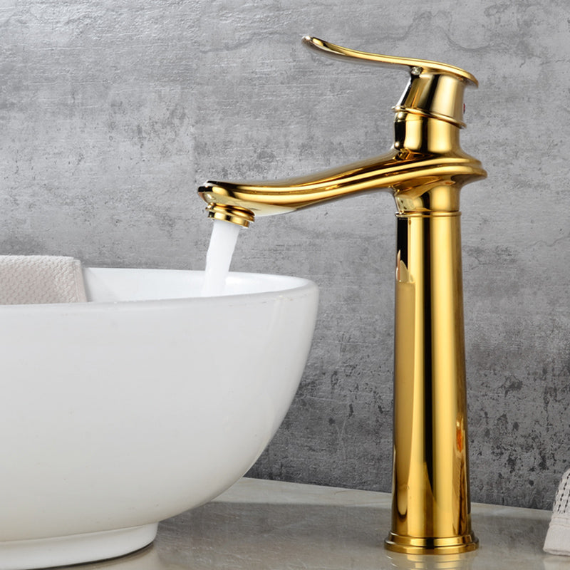 Country Wide Spread Bathroom Faucet Vintage Lever Lavatory Faucet Gold 11.8" Shut-off Valve Not Included Clearhalo 'Bathroom Remodel & Bathroom Fixtures' 'Bathroom Sink Faucets' 'Bathroom Sinks & Faucet Components' 'bathroom_sink_faucets' 'Home Improvement' 'home_improvement' 'home_improvement_bathroom_sink_faucets' 7368844