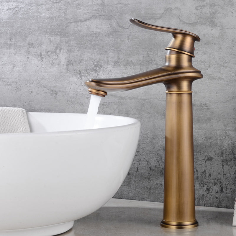 Country Wide Spread Bathroom Faucet Vintage Lever Lavatory Faucet Bronze 11.8" Shut-off Valve Not Included Clearhalo 'Bathroom Remodel & Bathroom Fixtures' 'Bathroom Sink Faucets' 'Bathroom Sinks & Faucet Components' 'bathroom_sink_faucets' 'Home Improvement' 'home_improvement' 'home_improvement_bathroom_sink_faucets' 7368851