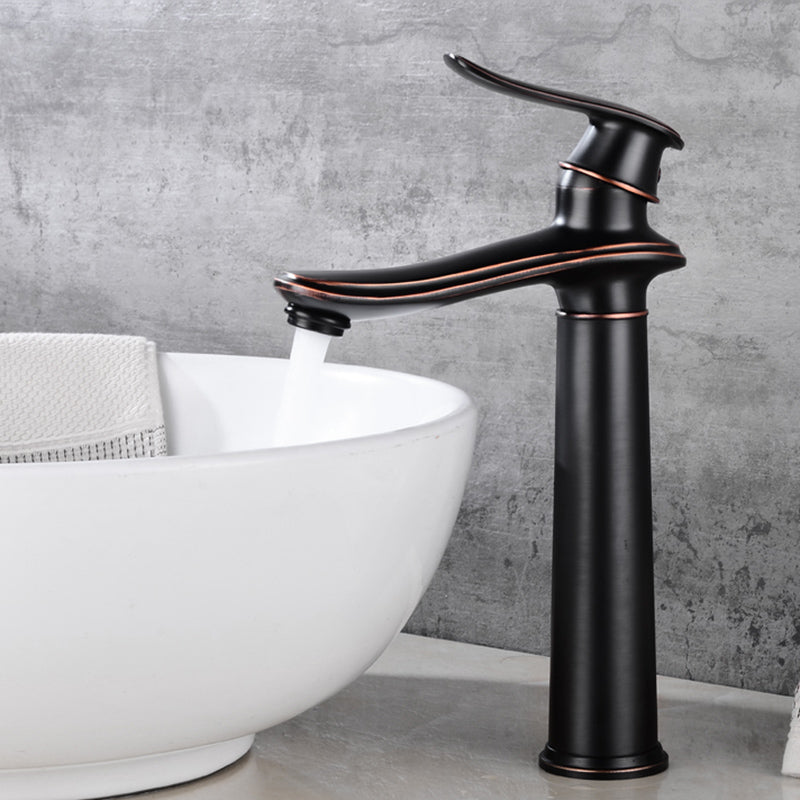 Country Wide Spread Bathroom Faucet Vintage Lever Lavatory Faucet Black 11.8" Shut-off Valve Not Included Clearhalo 'Bathroom Remodel & Bathroom Fixtures' 'Bathroom Sink Faucets' 'Bathroom Sinks & Faucet Components' 'bathroom_sink_faucets' 'Home Improvement' 'home_improvement' 'home_improvement_bathroom_sink_faucets' 7368852