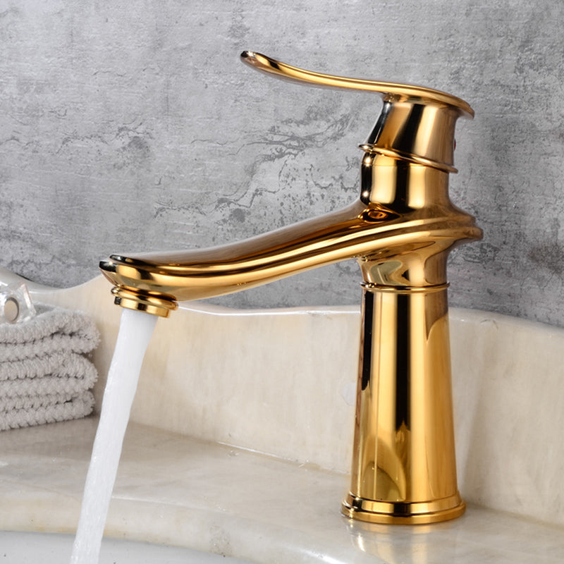 Country Wide Spread Bathroom Faucet Vintage Lever Lavatory Faucet Gold 7.9" Shut-off Valve Not Included Clearhalo 'Bathroom Remodel & Bathroom Fixtures' 'Bathroom Sink Faucets' 'Bathroom Sinks & Faucet Components' 'bathroom_sink_faucets' 'Home Improvement' 'home_improvement' 'home_improvement_bathroom_sink_faucets' 7368854