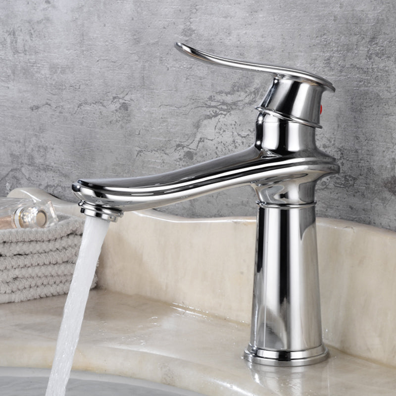 Country Wide Spread Bathroom Faucet Vintage Lever Lavatory Faucet Chrome 7.9" Shut-off Valve Not Included Clearhalo 'Bathroom Remodel & Bathroom Fixtures' 'Bathroom Sink Faucets' 'Bathroom Sinks & Faucet Components' 'bathroom_sink_faucets' 'Home Improvement' 'home_improvement' 'home_improvement_bathroom_sink_faucets' 7368857