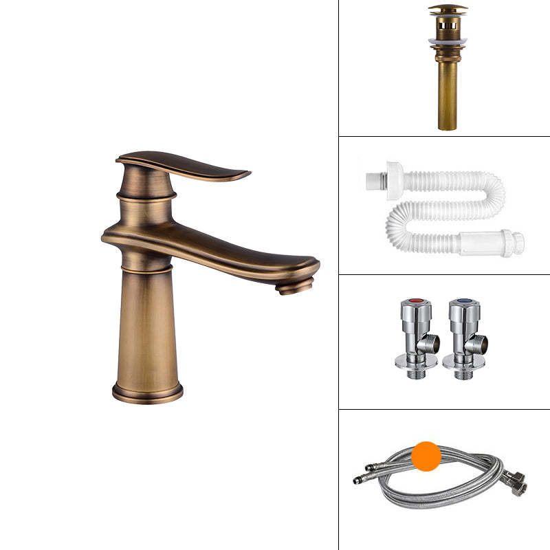 Country Wide Spread Bathroom Faucet Vintage Lever Lavatory Faucet Bronze 7.9" Shut-off Valve Included Clearhalo 'Bathroom Remodel & Bathroom Fixtures' 'Bathroom Sink Faucets' 'Bathroom Sinks & Faucet Components' 'bathroom_sink_faucets' 'Home Improvement' 'home_improvement' 'home_improvement_bathroom_sink_faucets' 7368864