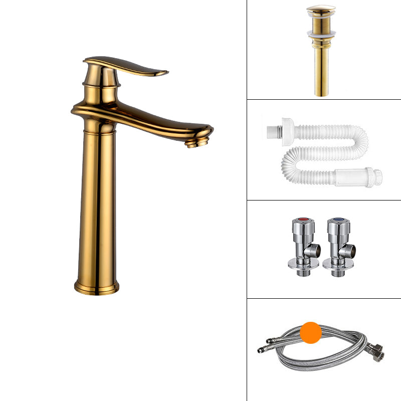 Country Wide Spread Bathroom Faucet Vintage Lever Lavatory Faucet Gold 11.8" Shut-off Valve Included Clearhalo 'Bathroom Remodel & Bathroom Fixtures' 'Bathroom Sink Faucets' 'Bathroom Sinks & Faucet Components' 'bathroom_sink_faucets' 'Home Improvement' 'home_improvement' 'home_improvement_bathroom_sink_faucets' 7368867