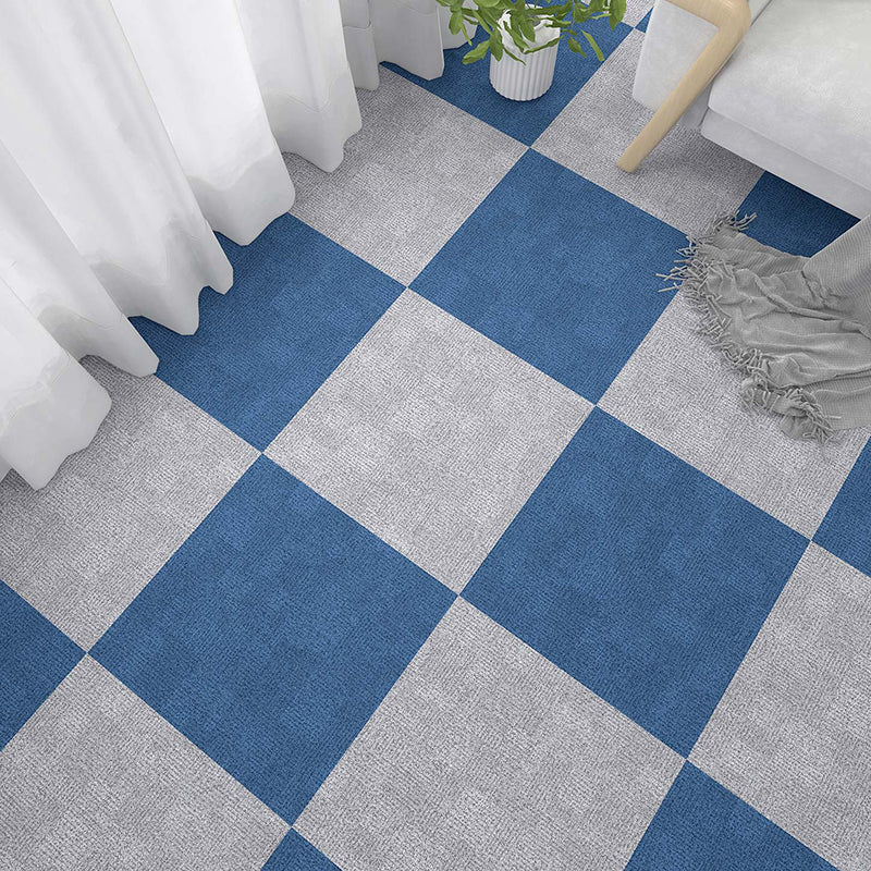 Rectangle Plastic Floor Water Resistant Fabric Look Floor Tiles Blue Clearhalo 'Flooring 'Home Improvement' 'home_improvement' 'home_improvement_vinyl_flooring' 'Vinyl Flooring' 'vinyl_flooring' Walls and Ceiling' 7368935