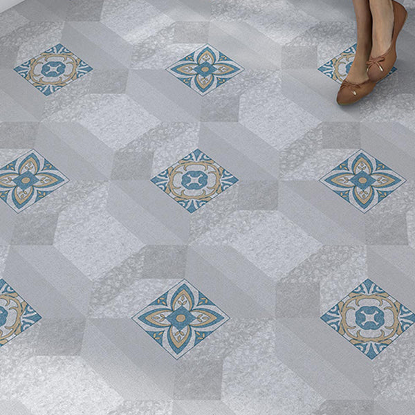 Rectangle Plastic Floor Water Resistant Fabric Look Floor Tiles Gray-Blue Clearhalo 'Flooring 'Home Improvement' 'home_improvement' 'home_improvement_vinyl_flooring' 'Vinyl Flooring' 'vinyl_flooring' Walls and Ceiling' 7368953