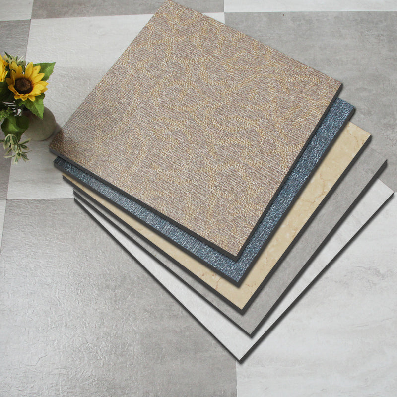 Square Plastic Floor Water Resistant Fabric Look Peel & Stick Floor Tiles Clearhalo 'Flooring 'Home Improvement' 'home_improvement' 'home_improvement_vinyl_flooring' 'Vinyl Flooring' 'vinyl_flooring' Walls and Ceiling' 7368959