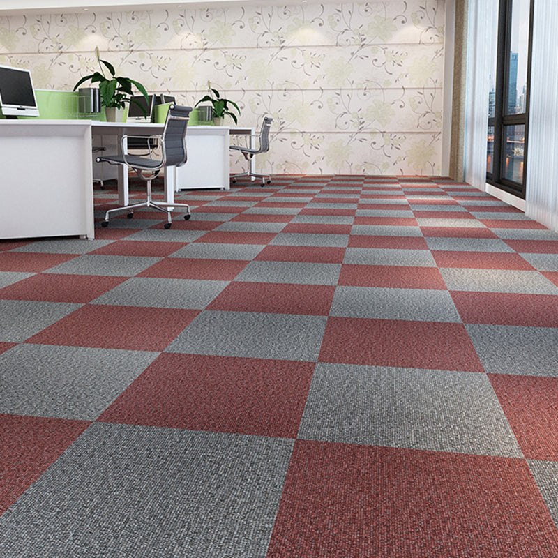 Square Plastic Floor Water Resistant Fabric Look Peel & Stick Floor Tiles Red Brown Clearhalo 'Flooring 'Home Improvement' 'home_improvement' 'home_improvement_vinyl_flooring' 'Vinyl Flooring' 'vinyl_flooring' Walls and Ceiling' 7368971