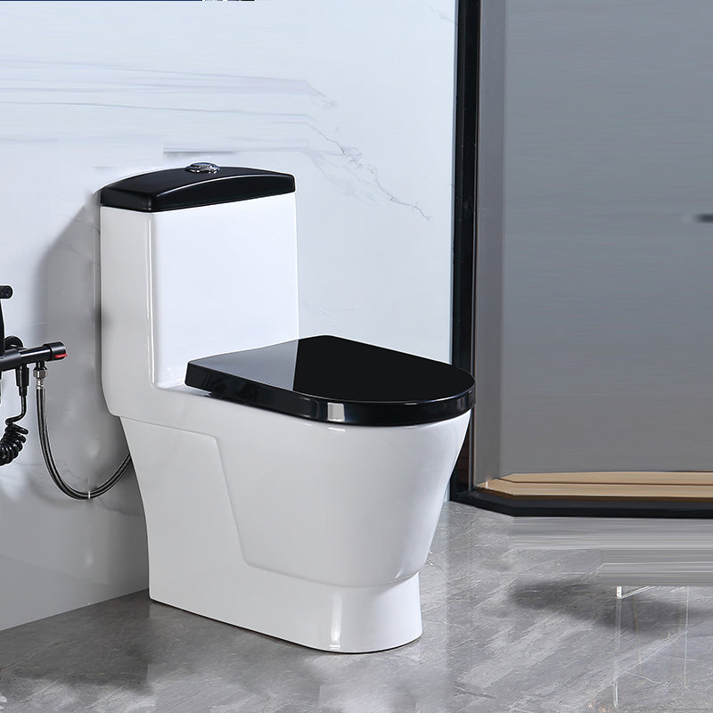 Floor Mounted Urine Toilet One Piece Toilet Modern Single Flush Toilet Bowl 14"L x 24"W x 29"H Black/ White Left Side Clearhalo 'Bathroom Remodel & Bathroom Fixtures' 'Home Improvement' 'home_improvement' 'home_improvement_toilets' 'Toilets & Bidets' 'Toilets' 7369636