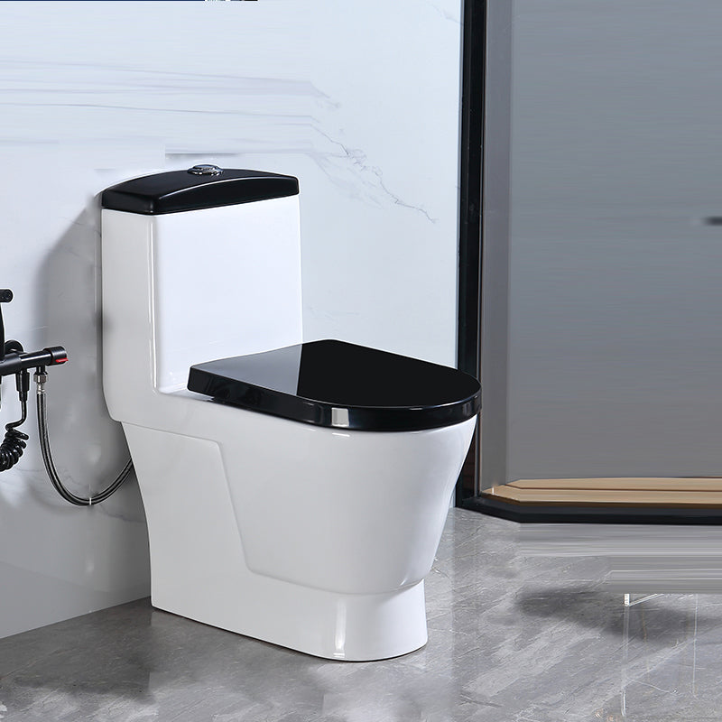 Floor Mounted Urine Toilet One Piece Toilet Modern Single Flush Toilet Bowl 14"L x 24"W x 29"H Black White Left Side Clearhalo 'Bathroom Remodel & Bathroom Fixtures' 'Home Improvement' 'home_improvement' 'home_improvement_toilets' 'Toilets & Bidets' 'Toilets' 7369636