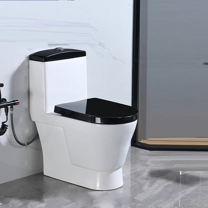 Floor Mounted Urine Toilet One Piece Toilet Modern Single Flush Toilet Bowl 14"L x 24"W x 29"H Black White Left Side Clearhalo 'Bathroom Remodel & Bathroom Fixtures' 'Home Improvement' 'home_improvement' 'home_improvement_toilets' 'Toilets & Bidets' 'Toilets' 7369636