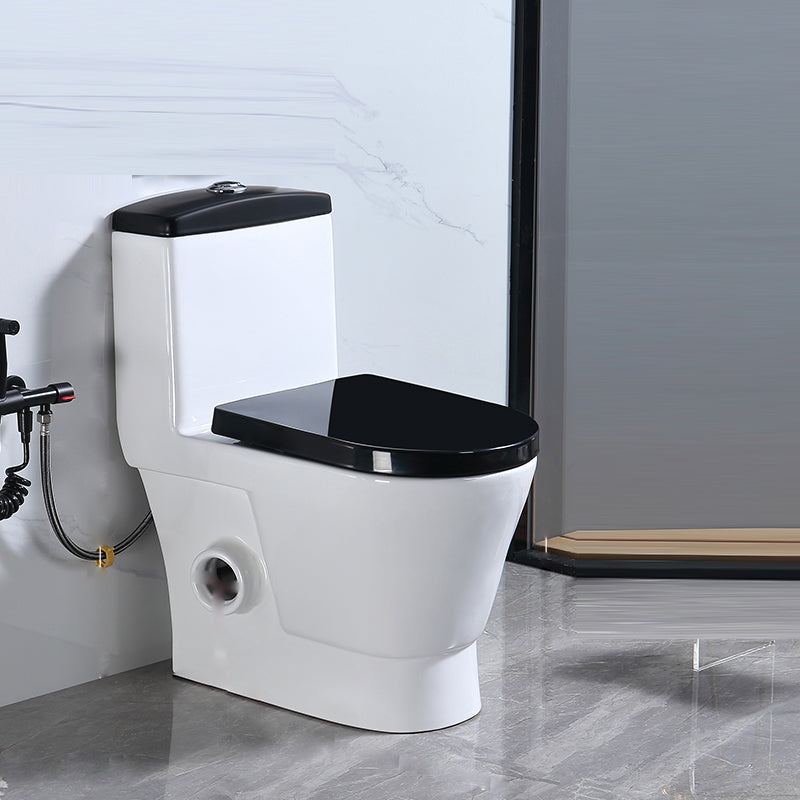 Floor Mounted Urine Toilet One Piece Toilet Modern Single Flush Toilet Bowl 14"L x 24"W x 29"H Black White Right Side Clearhalo 'Bathroom Remodel & Bathroom Fixtures' 'Home Improvement' 'home_improvement' 'home_improvement_toilets' 'Toilets & Bidets' 'Toilets' 7369640