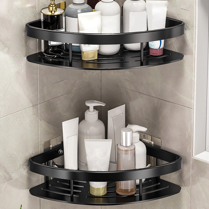 Minimalism Bathroom Hardware Set Silver Bath Shelf Bath Hardware Set 2" Black 2 Piece Set Clearhalo 'Bathroom Hardware Sets' 'Bathroom Hardware' 'Bathroom Remodel & Bathroom Fixtures' 'bathroom_hardware_sets' 'Home Improvement' 'home_improvement' 'home_improvement_bathroom_hardware_sets' 7369712