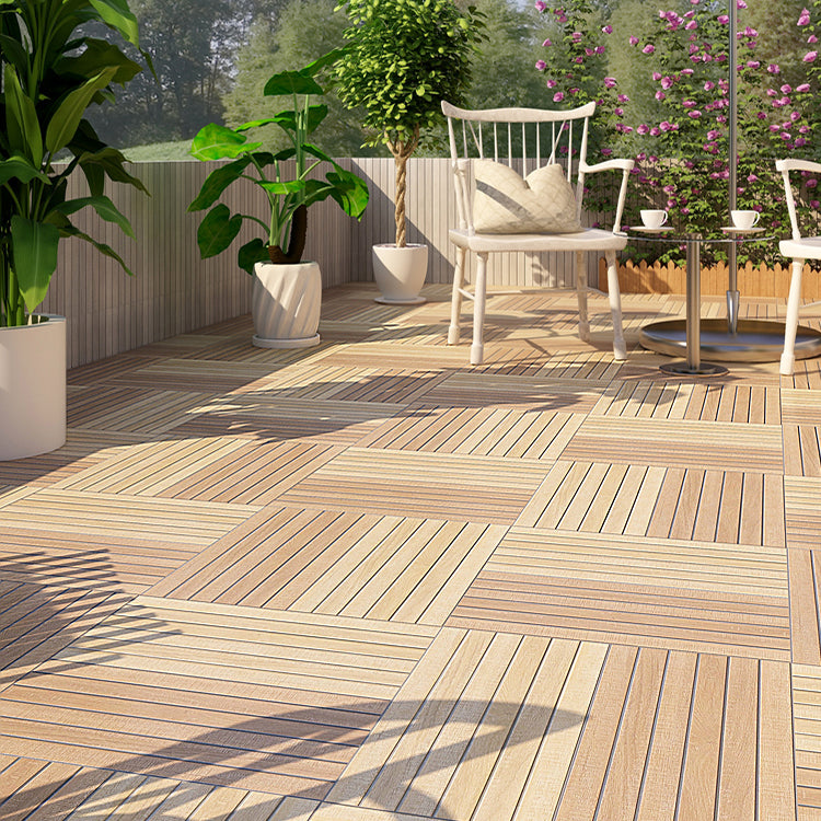 Outdoor Snapping Deck Tiles Striped Composite Wooden Deck Tiles Clearhalo 'Home Improvement' 'home_improvement' 'home_improvement_outdoor_deck_tiles_planks' 'Outdoor Deck Tiles & Planks' 'Outdoor Flooring & Tile' 'Outdoor Remodel' 'outdoor_deck_tiles_planks' 7370542