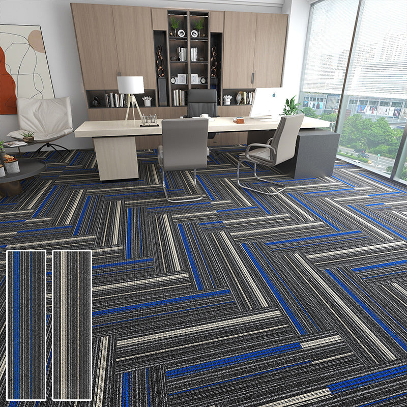 Modern Carpet Tiles Self Adhesive Multi Level Loop Stain Resistant Carpet Tile Grey/Blue 40-Piece Set Clearhalo 'Carpet Tiles & Carpet Squares' 'carpet_tiles_carpet_squares' 'Flooring 'Home Improvement' 'home_improvement' 'home_improvement_carpet_tiles_carpet_squares' Walls and Ceiling' 7370586