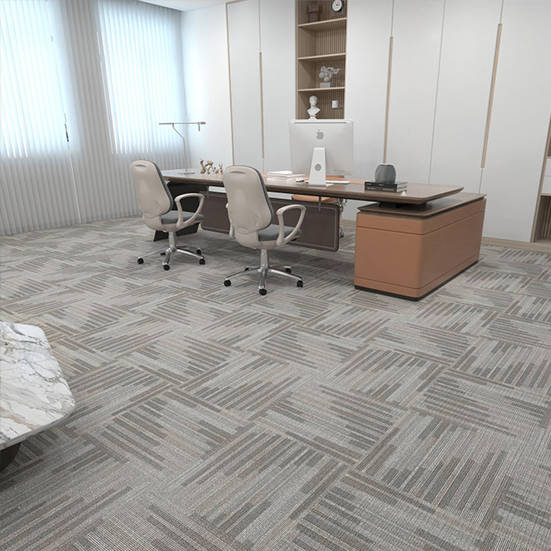 Modern Carpet Tiles Self Adhesive Multi Level Loop Stain Resistant Carpet Tile Milk Gray 40-Piece Set Clearhalo 'Carpet Tiles & Carpet Squares' 'carpet_tiles_carpet_squares' 'Flooring 'Home Improvement' 'home_improvement' 'home_improvement_carpet_tiles_carpet_squares' Walls and Ceiling' 7370587