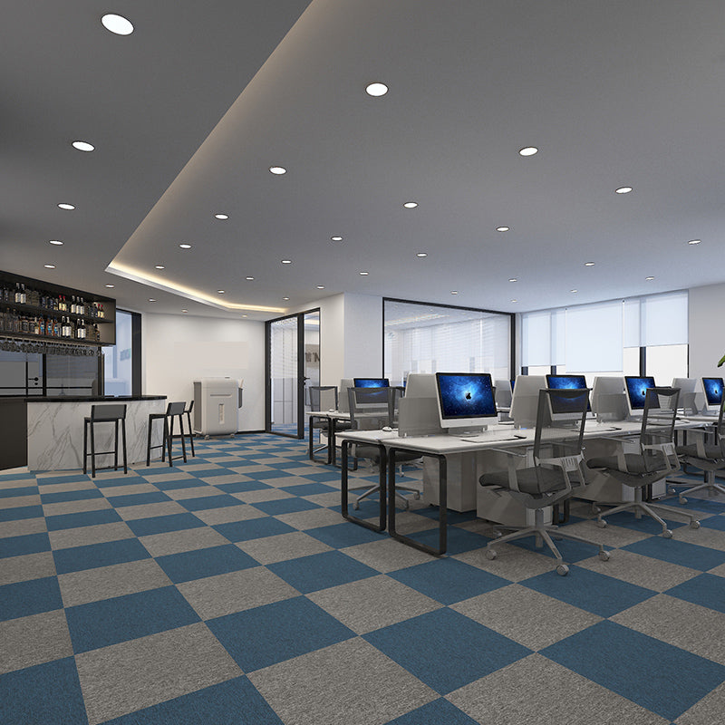 Modern Carpet Tiles Self Adhesive Multi Level Loop Fade Resistant Carpet Tile Gray Light Blue 40-Piece Set Clearhalo 'Carpet Tiles & Carpet Squares' 'carpet_tiles_carpet_squares' 'Flooring 'Home Improvement' 'home_improvement' 'home_improvement_carpet_tiles_carpet_squares' Walls and Ceiling' 7370599