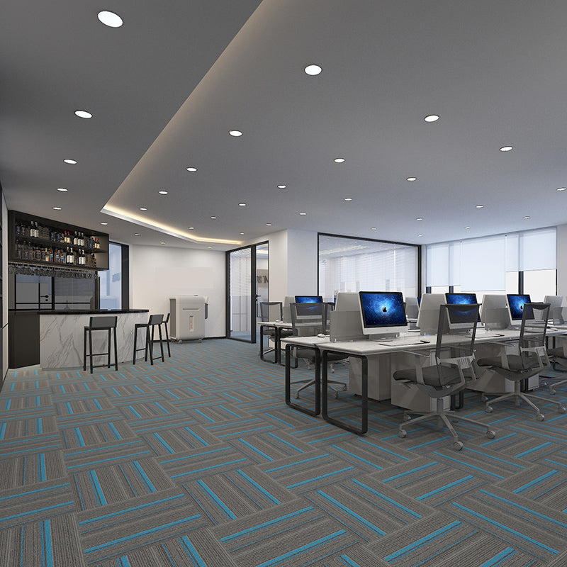 Modern Carpet Tiles Self Adhesive Multi Level Loop Fade Resistant Carpet Tile Gray-Blue 40-Piece Set Clearhalo 'Carpet Tiles & Carpet Squares' 'carpet_tiles_carpet_squares' 'Flooring 'Home Improvement' 'home_improvement' 'home_improvement_carpet_tiles_carpet_squares' Walls and Ceiling' 7370610