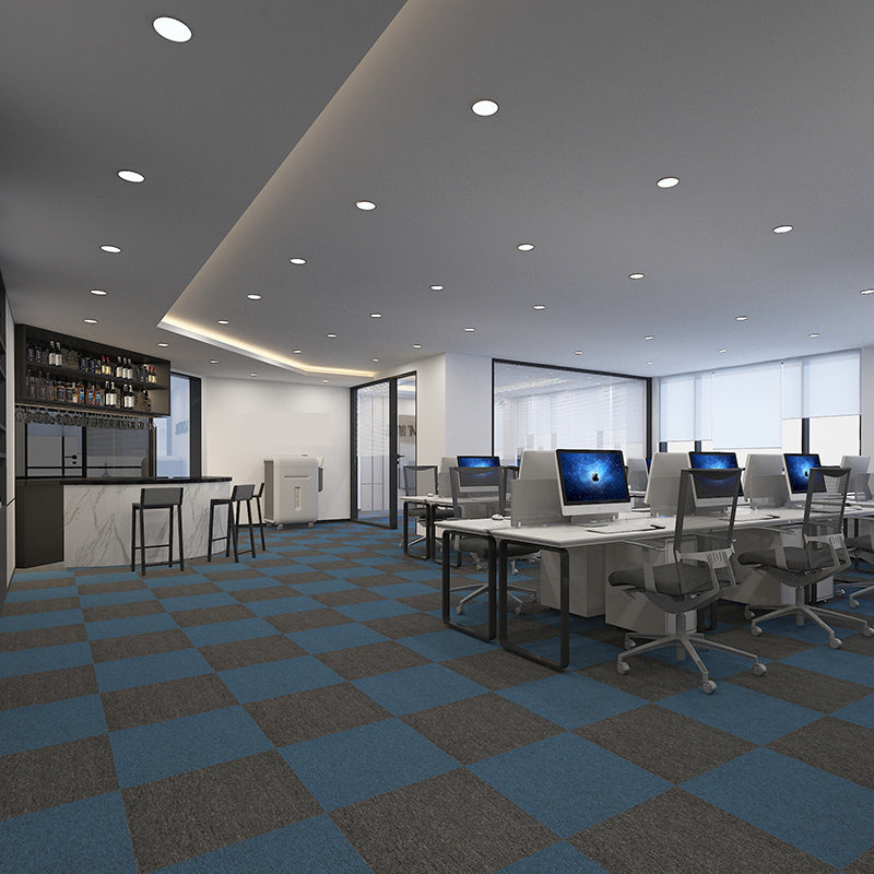 Modern Carpet Tiles Self Adhesive Multi Level Loop Fade Resistant Carpet Tile Gray-Dark Blue 40-Piece Set Clearhalo 'Carpet Tiles & Carpet Squares' 'carpet_tiles_carpet_squares' 'Flooring 'Home Improvement' 'home_improvement' 'home_improvement_carpet_tiles_carpet_squares' Walls and Ceiling' 7370615