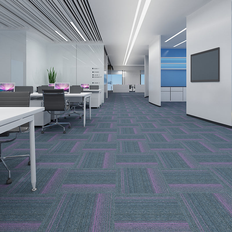 Modern Carpet Tiles Self Adhesive Multi Level Loop Fade Resistant Carpet Tile Purplish Blue 40-Piece Set Asphalt Clearhalo 'Carpet Tiles & Carpet Squares' 'carpet_tiles_carpet_squares' 'Flooring 'Home Improvement' 'home_improvement' 'home_improvement_carpet_tiles_carpet_squares' Walls and Ceiling' 7370617