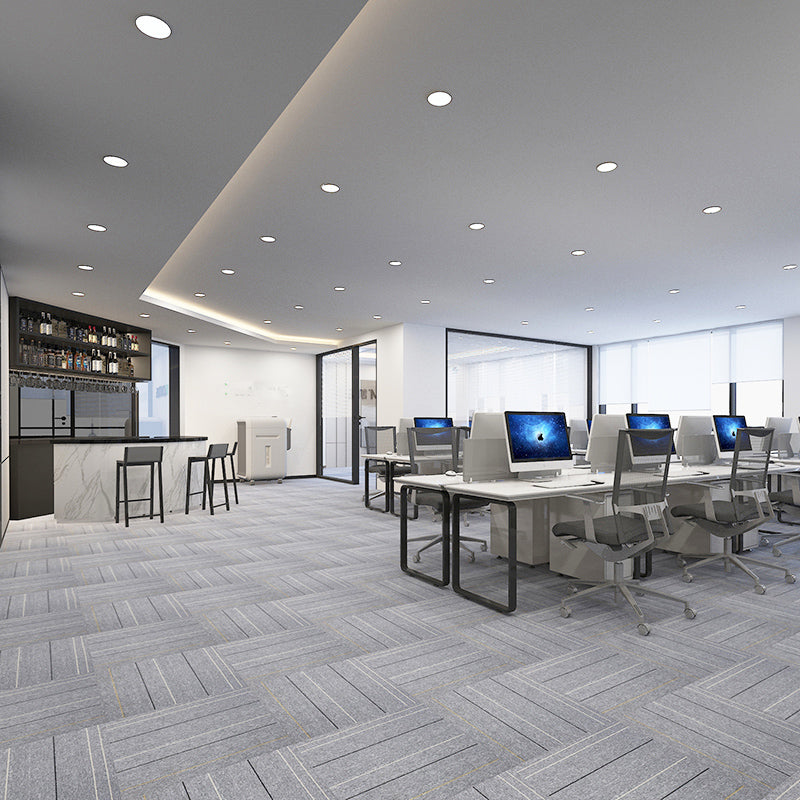 Modern Carpet Tiles Self Adhesive Multi Level Loop Fade Resistant Carpet Tile Gray-White 40-Piece Set Clearhalo 'Carpet Tiles & Carpet Squares' 'carpet_tiles_carpet_squares' 'Flooring 'Home Improvement' 'home_improvement' 'home_improvement_carpet_tiles_carpet_squares' Walls and Ceiling' 7370618