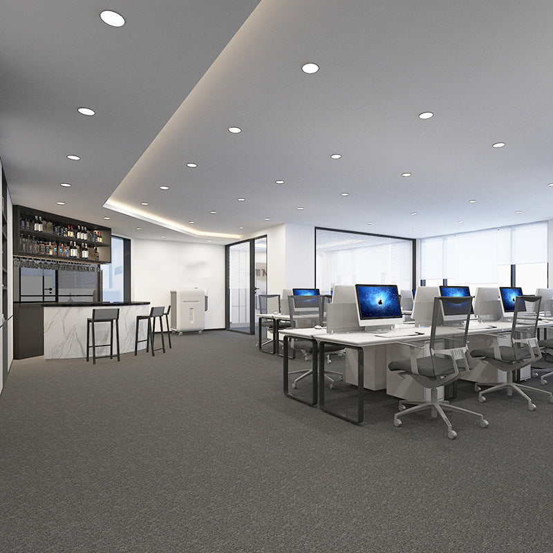 Modern Carpet Tiles Self Adhesive Multi Level Loop Fade Resistant Carpet Tile Dark Gray 40-Piece Set Clearhalo 'Carpet Tiles & Carpet Squares' 'carpet_tiles_carpet_squares' 'Flooring 'Home Improvement' 'home_improvement' 'home_improvement_carpet_tiles_carpet_squares' Walls and Ceiling' 7370625