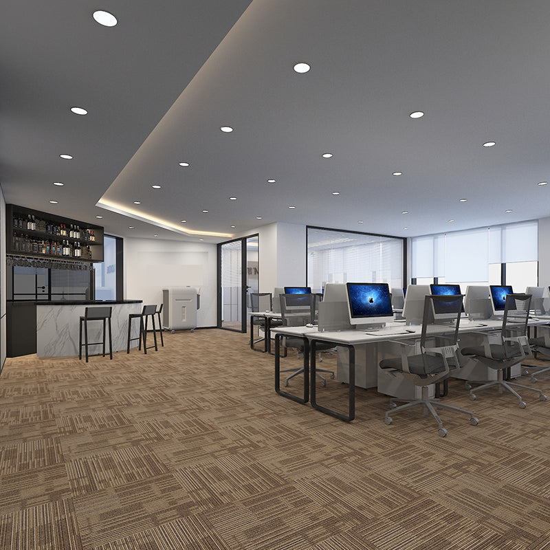 Modern Carpet Tiles Self Adhesive Multi Level Loop Fade Resistant Carpet Tile Coffee 40-Piece Set Clearhalo 'Carpet Tiles & Carpet Squares' 'carpet_tiles_carpet_squares' 'Flooring 'Home Improvement' 'home_improvement' 'home_improvement_carpet_tiles_carpet_squares' Walls and Ceiling' 7370630