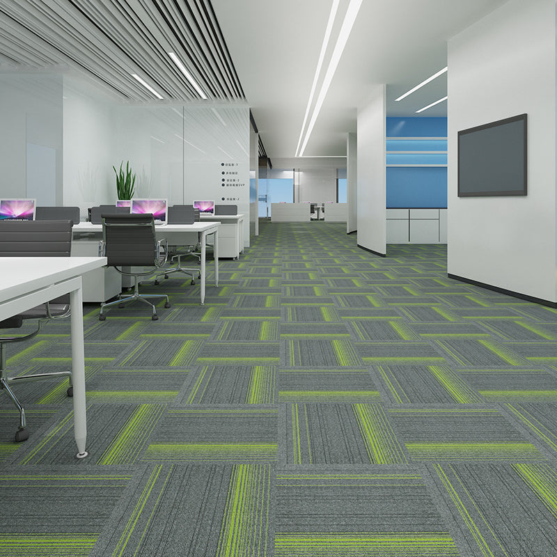 Modern Carpet Tiles Self Adhesive Multi Level Loop Fade Resistant Carpet Tile Gray-Green 40-Piece Set Asphalt Clearhalo 'Carpet Tiles & Carpet Squares' 'carpet_tiles_carpet_squares' 'Flooring 'Home Improvement' 'home_improvement' 'home_improvement_carpet_tiles_carpet_squares' Walls and Ceiling' 7370634