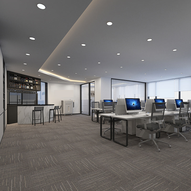 Modern Carpet Tiles Self Adhesive Multi Level Loop Fade Resistant Carpet Tile Gray-Khaki 40-Piece Set Asphalt Clearhalo 'Carpet Tiles & Carpet Squares' 'carpet_tiles_carpet_squares' 'Flooring 'Home Improvement' 'home_improvement' 'home_improvement_carpet_tiles_carpet_squares' Walls and Ceiling' 7370636