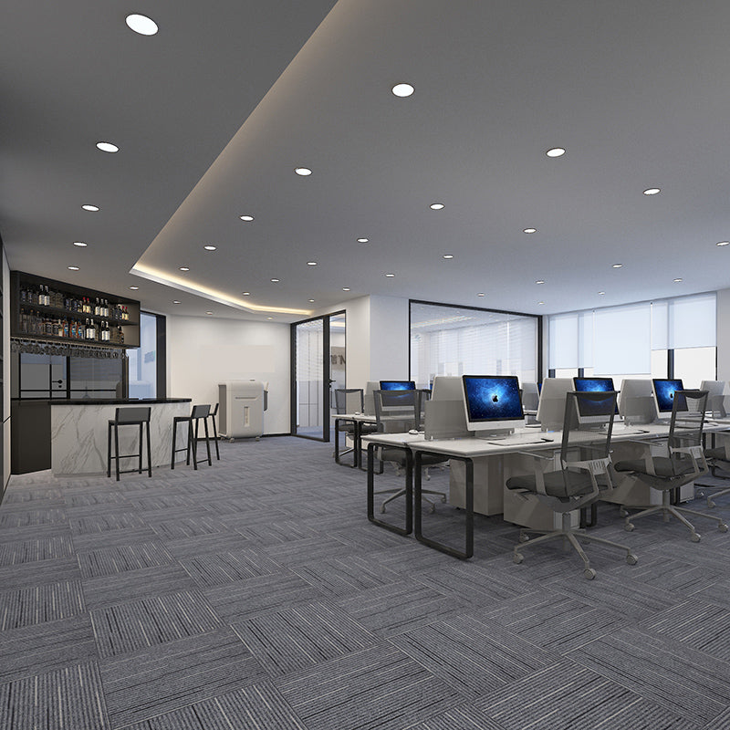 Modern Carpet Tiles Self Adhesive Multi Level Loop Fade Resistant Carpet Tile Denim Blue 40-Piece Set Asphalt Clearhalo 'Carpet Tiles & Carpet Squares' 'carpet_tiles_carpet_squares' 'Flooring 'Home Improvement' 'home_improvement' 'home_improvement_carpet_tiles_carpet_squares' Walls and Ceiling' 7370638