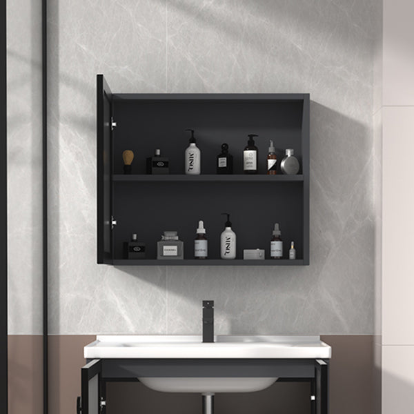 Metal Base Modern Bathroom Vanity Single Rectangular Wall Mount Vanity Set Clearhalo 'Bathroom Remodel & Bathroom Fixtures' 'Bathroom Vanities' 'bathroom_vanities' 'Home Improvement' 'home_improvement' 'home_improvement_bathroom_vanities' 7370912