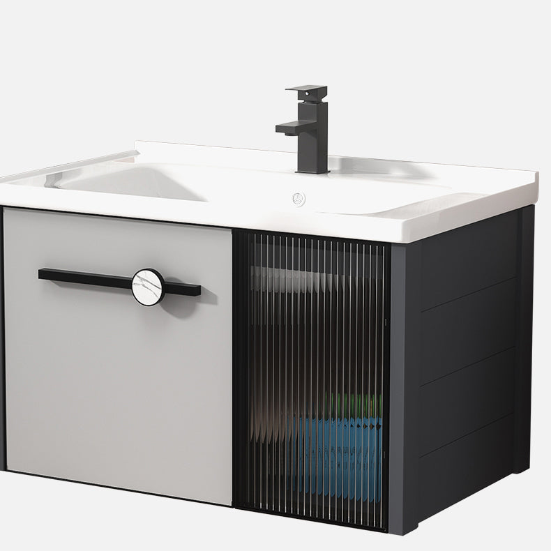 Metal Base Modern Bathroom Vanity Single Rectangular Wall Mount Vanity Set Clearhalo 'Bathroom Remodel & Bathroom Fixtures' 'Bathroom Vanities' 'bathroom_vanities' 'Home Improvement' 'home_improvement' 'home_improvement_bathroom_vanities' 7370917