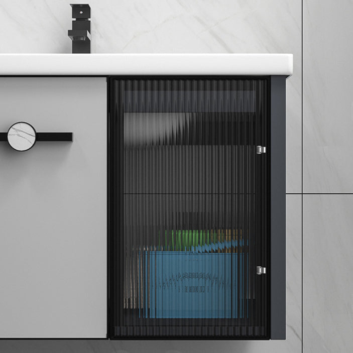 Metal Base Modern Bathroom Vanity Single Rectangular Wall Mount Vanity Set Clearhalo 'Bathroom Remodel & Bathroom Fixtures' 'Bathroom Vanities' 'bathroom_vanities' 'Home Improvement' 'home_improvement' 'home_improvement_bathroom_vanities' 7370921