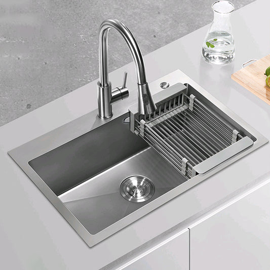 Soundproof Drop-In Kitchen Sink Diversion Design Kitchen Sink with Faucet Clearhalo 'Home Improvement' 'home_improvement' 'home_improvement_kitchen_sinks' 'Kitchen Remodel & Kitchen Fixtures' 'Kitchen Sinks & Faucet Components' 'Kitchen Sinks' 'kitchen_sinks' 7371282