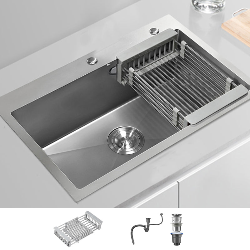 Soundproof Drop-In Kitchen Sink Diversion Design Kitchen Sink with Faucet 27"L x 18"W x 8"H None Clearhalo 'Home Improvement' 'home_improvement' 'home_improvement_kitchen_sinks' 'Kitchen Remodel & Kitchen Fixtures' 'Kitchen Sinks & Faucet Components' 'Kitchen Sinks' 'kitchen_sinks' 7371283