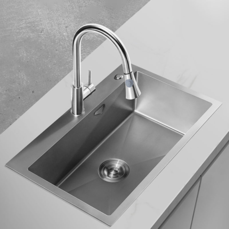 Soundproof Drop-In Kitchen Sink Diversion Design Kitchen Sink with Faucet Clearhalo 'Home Improvement' 'home_improvement' 'home_improvement_kitchen_sinks' 'Kitchen Remodel & Kitchen Fixtures' 'Kitchen Sinks & Faucet Components' 'Kitchen Sinks' 'kitchen_sinks' 7371289